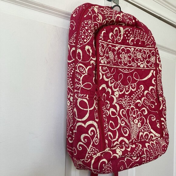 Vera Bradley Pink Quilted Backpack Twirly Birds Organizer Laptop Bag - Picture 2 of 14